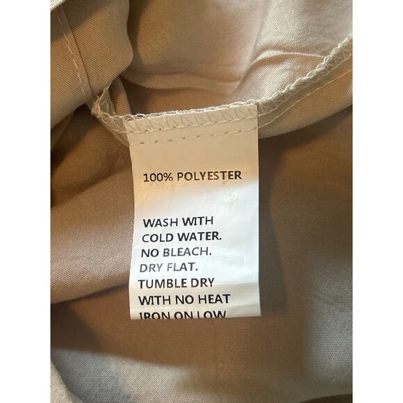 GUC Men's Tan 3/4 Sleeve 100% Polyester (feels silky) Casual Shirt Size Small - Picture 4 of 6